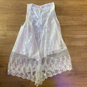 [Band of Gypsies] Cream Sleeveless Sheer Kimono